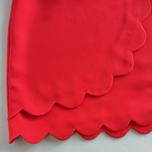 Draper James Coral Pink Scallop Hem Mini Skirt Cocktail - Picture 3 of 15